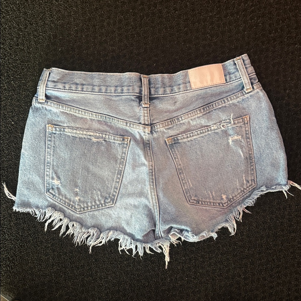 Pistola Distressed Light Blue Jean Shorts - Picture 3 of 3